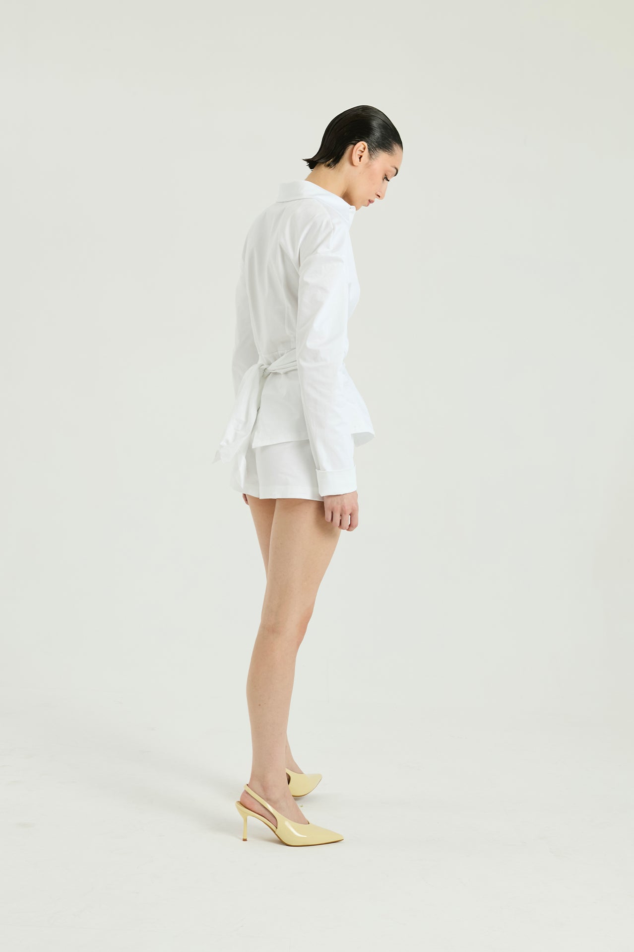 Shorts la cotone - Bianco