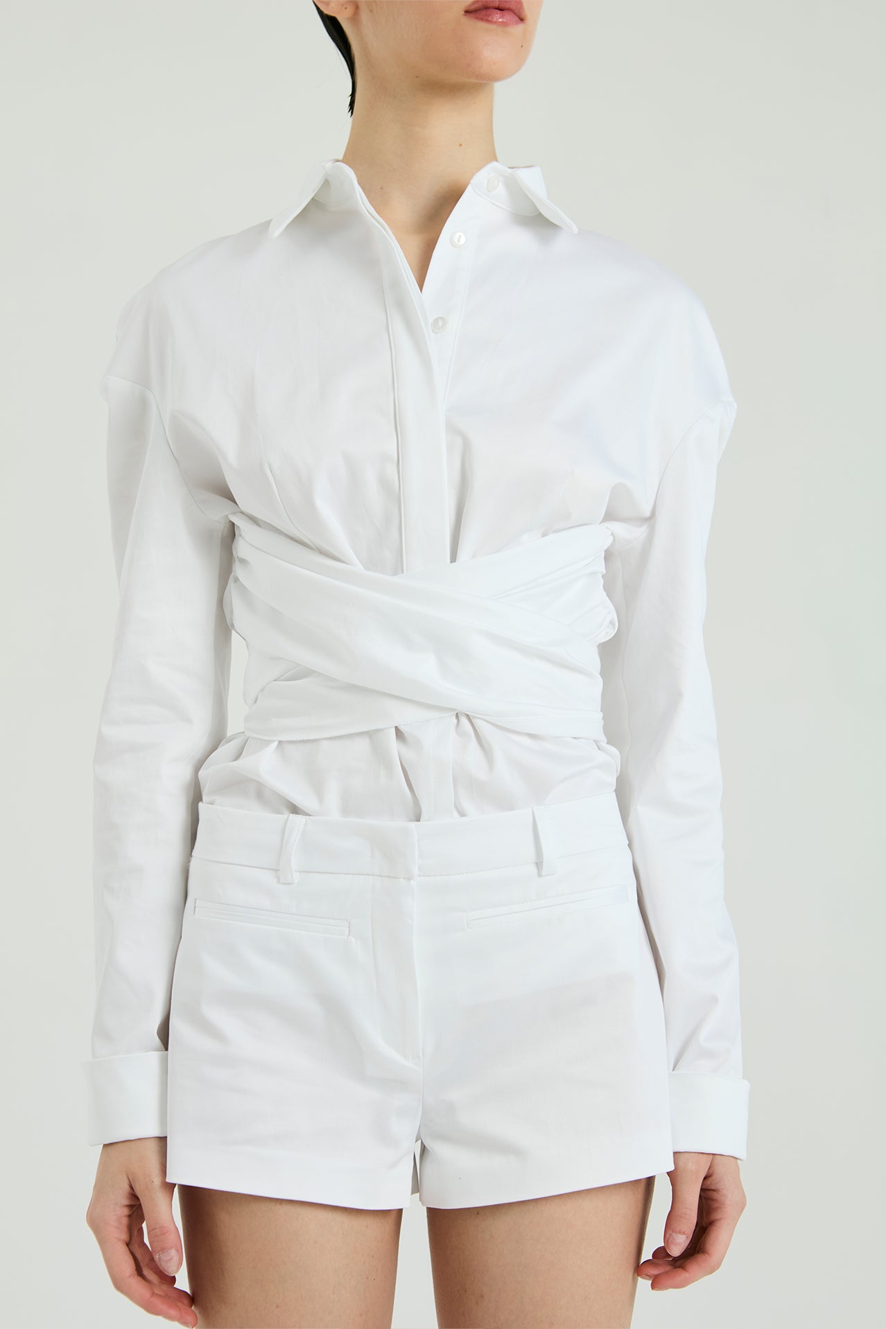 Shorts la cotone - Bianco