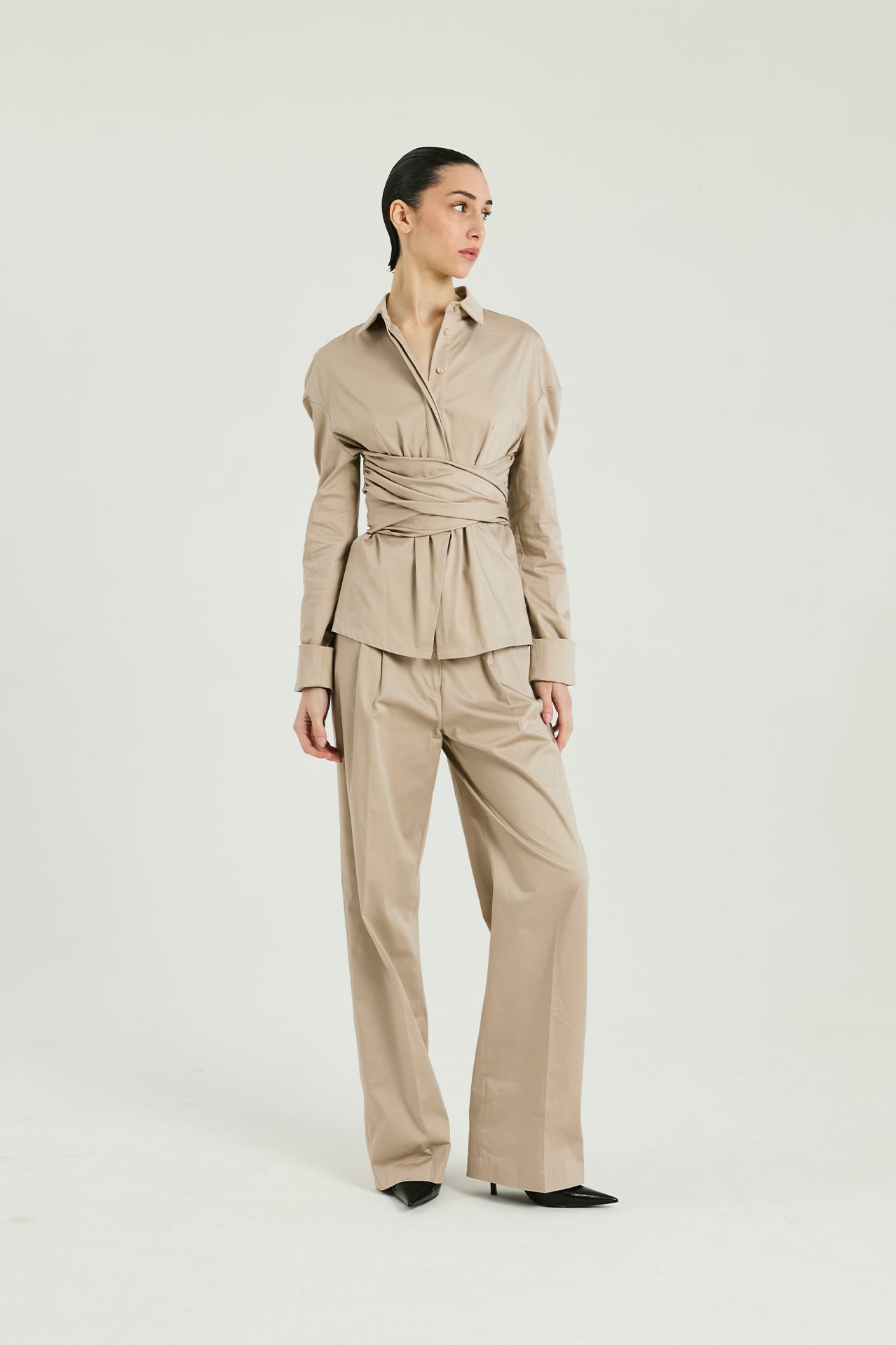 Pantalone la cotone - Sabbia
