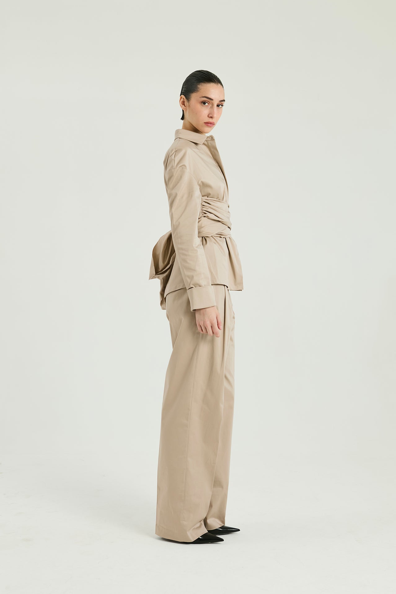 Pantalone la cotone - Sabbia