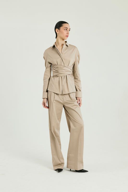 Pantalone la cotone - Sabbia